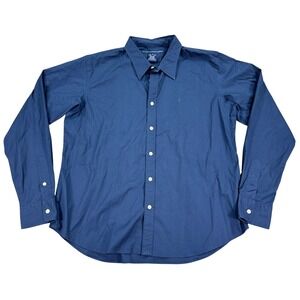 Ralph Lauren Sport Shirt Men's XL Long Sleeve Button Up Blue Cotton Blend